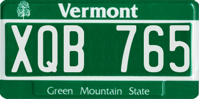 VT license plate XQB765