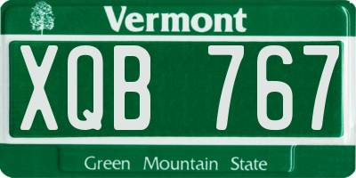 VT license plate XQB767