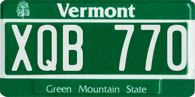 VT license plate XQB770