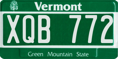 VT license plate XQB772