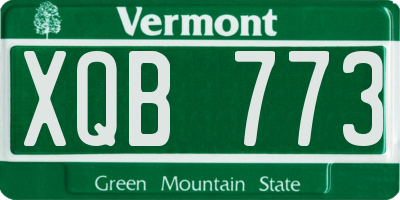 VT license plate XQB773