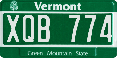 VT license plate XQB774