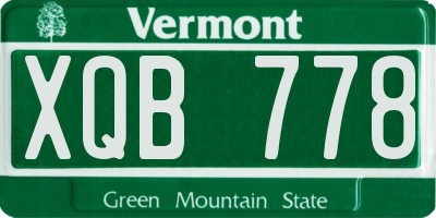 VT license plate XQB778