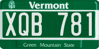 VT license plate XQB781