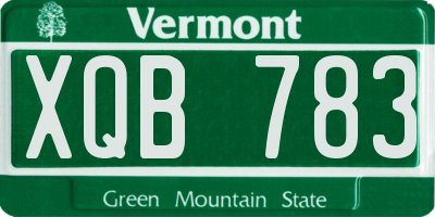 VT license plate XQB783