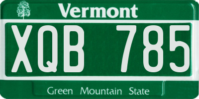 VT license plate XQB785