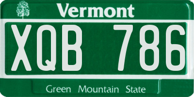 VT license plate XQB786