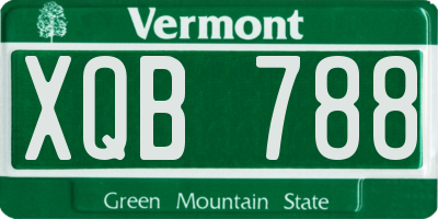 VT license plate XQB788