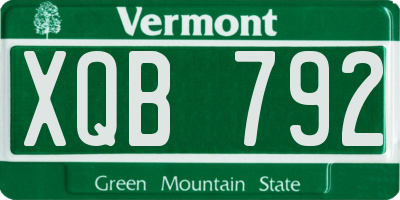 VT license plate XQB792