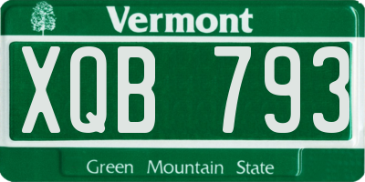VT license plate XQB793