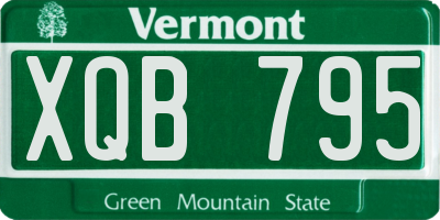 VT license plate XQB795