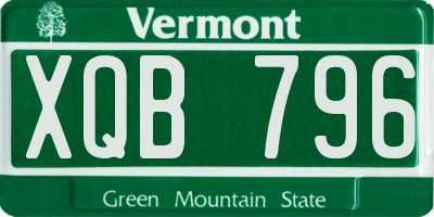 VT license plate XQB796