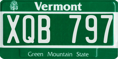 VT license plate XQB797
