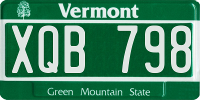 VT license plate XQB798