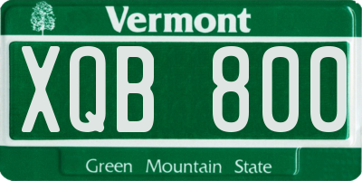 VT license plate XQB800
