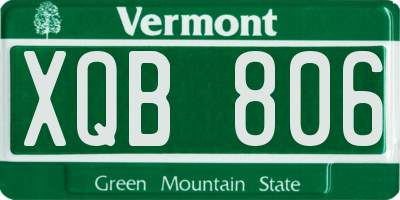 VT license plate XQB806