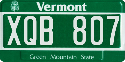 VT license plate XQB807