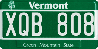 VT license plate XQB808