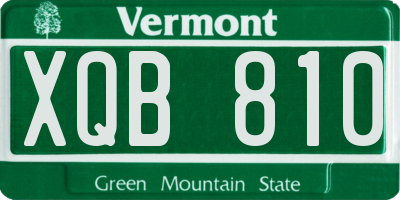 VT license plate XQB810