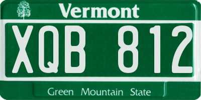 VT license plate XQB812