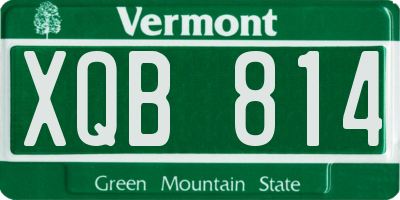 VT license plate XQB814