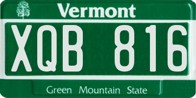 VT license plate XQB816