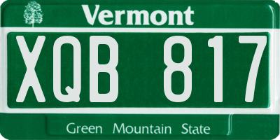 VT license plate XQB817