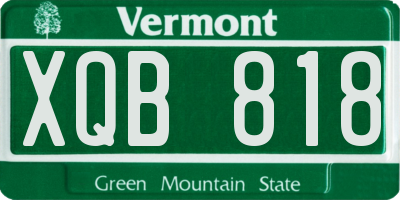 VT license plate XQB818