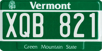 VT license plate XQB821
