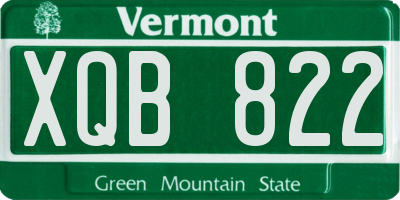 VT license plate XQB822