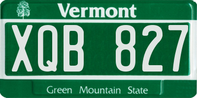 VT license plate XQB827
