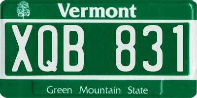 VT license plate XQB831