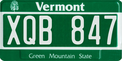 VT license plate XQB847