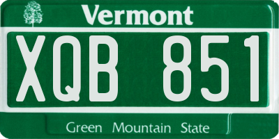 VT license plate XQB851