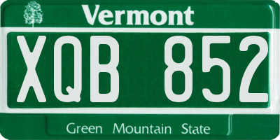 VT license plate XQB852