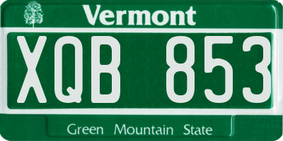 VT license plate XQB853