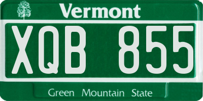 VT license plate XQB855