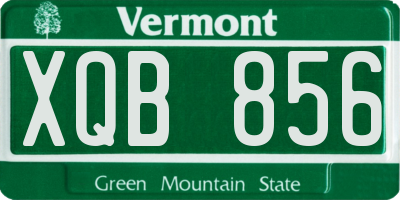 VT license plate XQB856