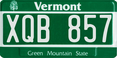 VT license plate XQB857