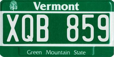 VT license plate XQB859