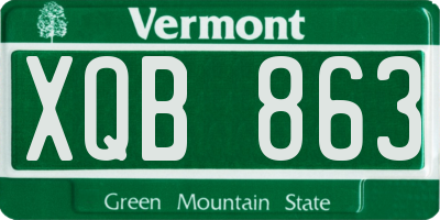VT license plate XQB863