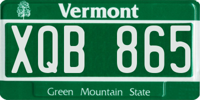 VT license plate XQB865