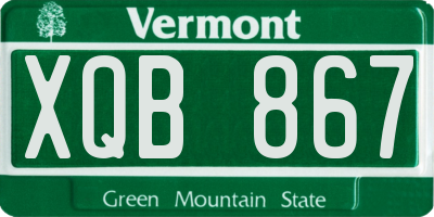 VT license plate XQB867