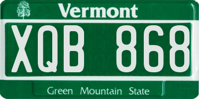 VT license plate XQB868