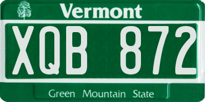 VT license plate XQB872