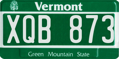 VT license plate XQB873