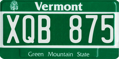 VT license plate XQB875
