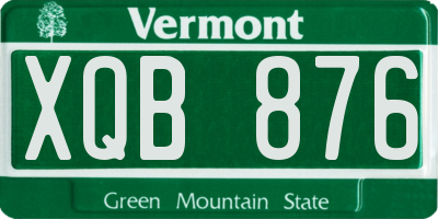 VT license plate XQB876