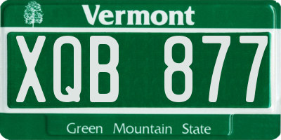 VT license plate XQB877