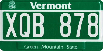 VT license plate XQB878